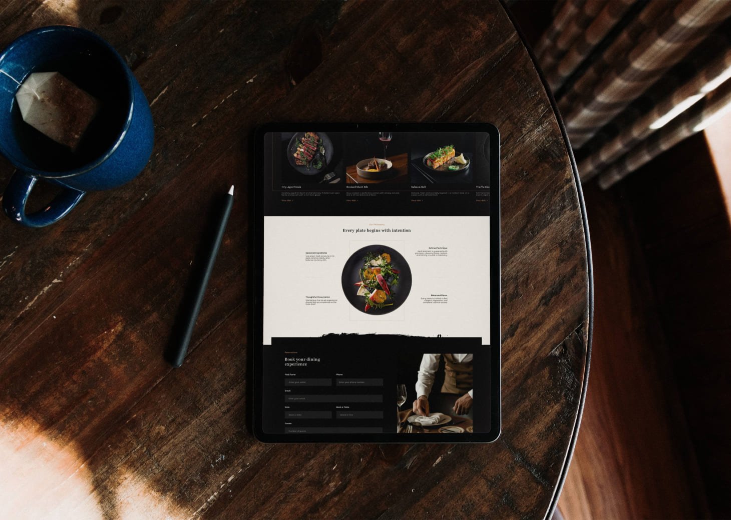 Le Cendré web design / ui/ux design detail screen